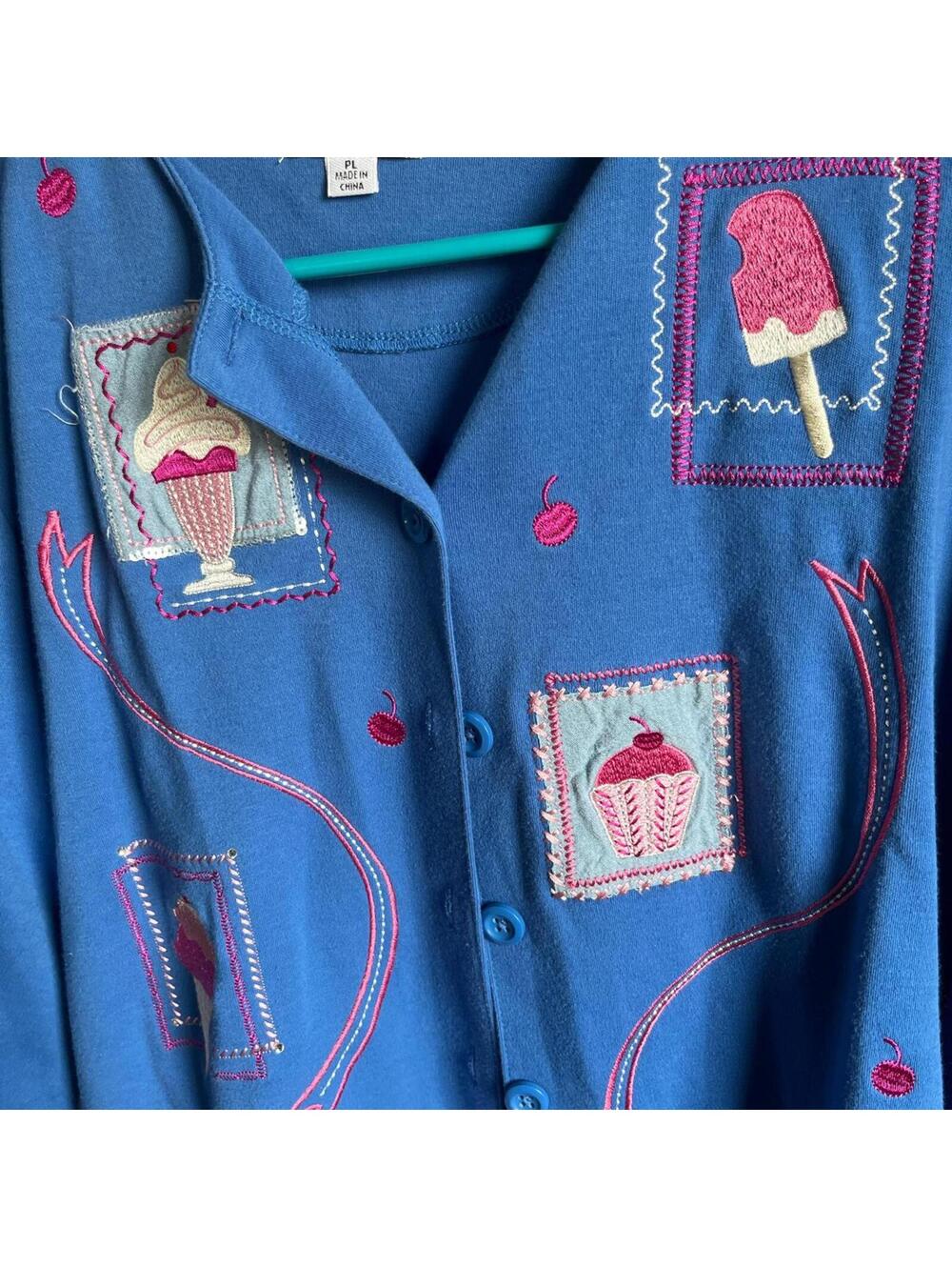Vintage Breckenridge embroidered dessert cardigan